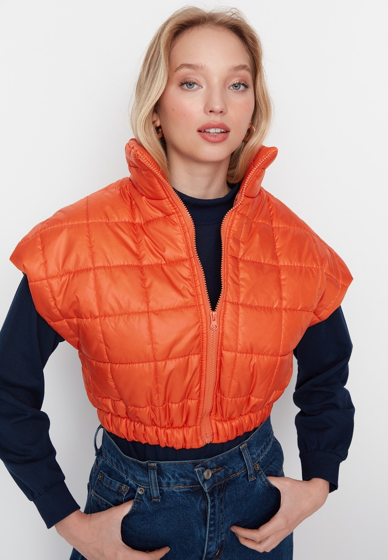 Trendyol Orange Diamond-Quilted Bomber Jacket - Women, Best Price and  Reviews