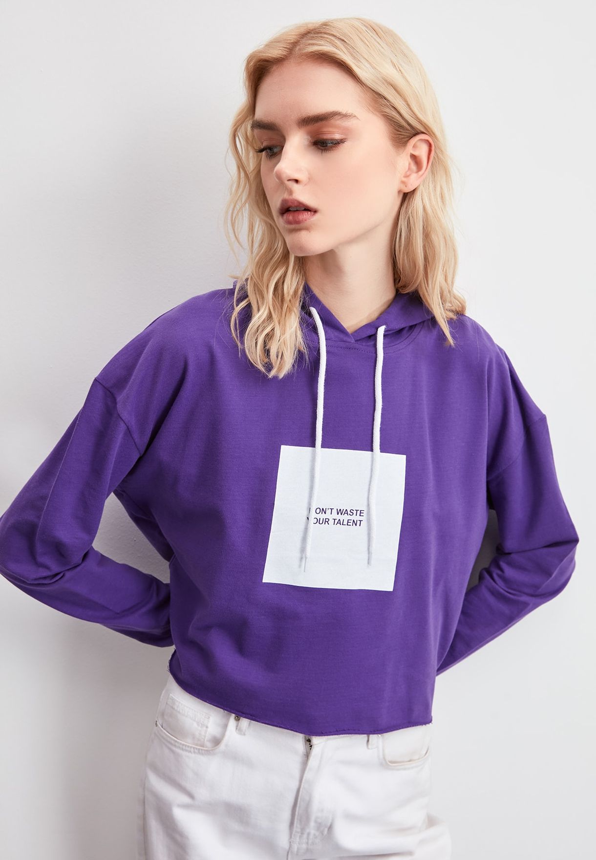 purple graphic sweatshirt