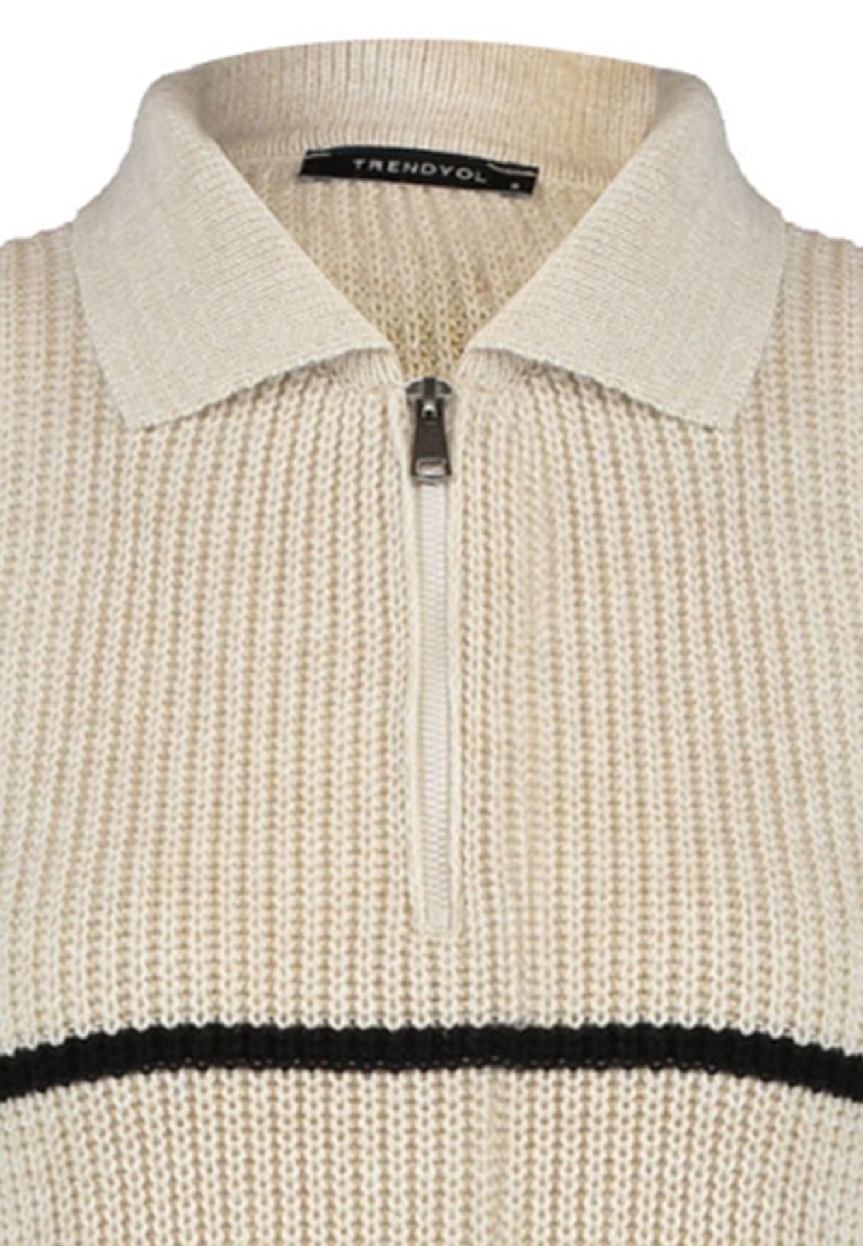 Polo Neck Striped Sweater