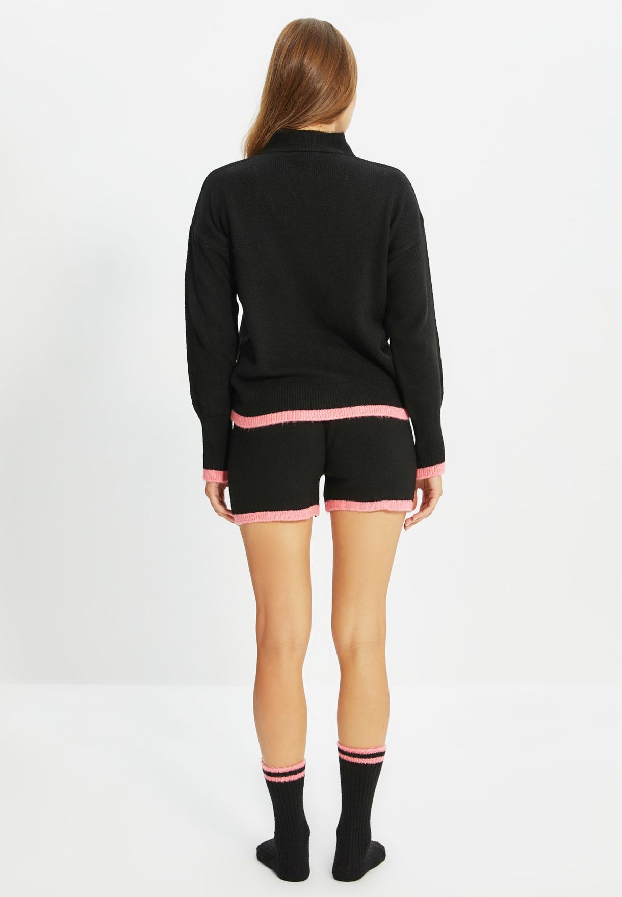 Zip Detail Sweater & Shorts Set