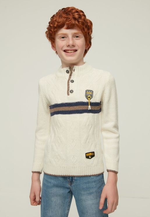 Kids Knitted Crew Neck Sweater