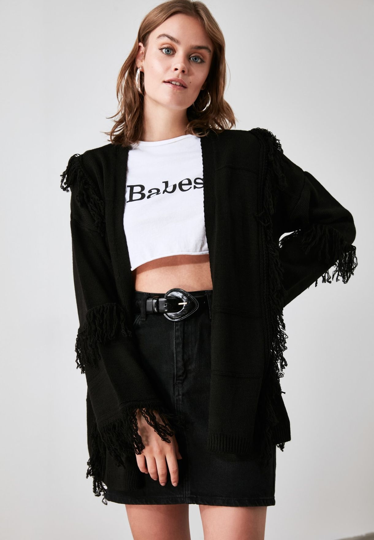 black tassel cardigan