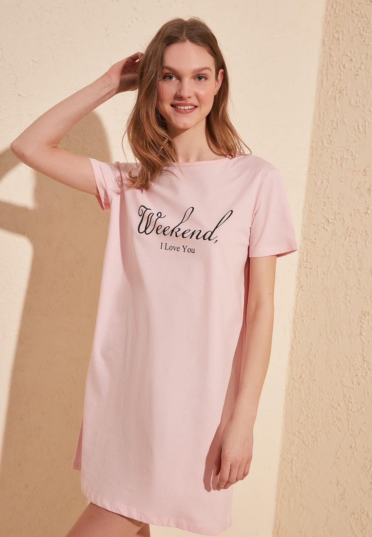 slogan shirt dress