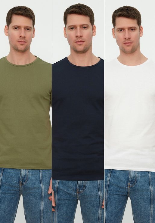 3 Pack Assorted Crew Neck T-Shirt