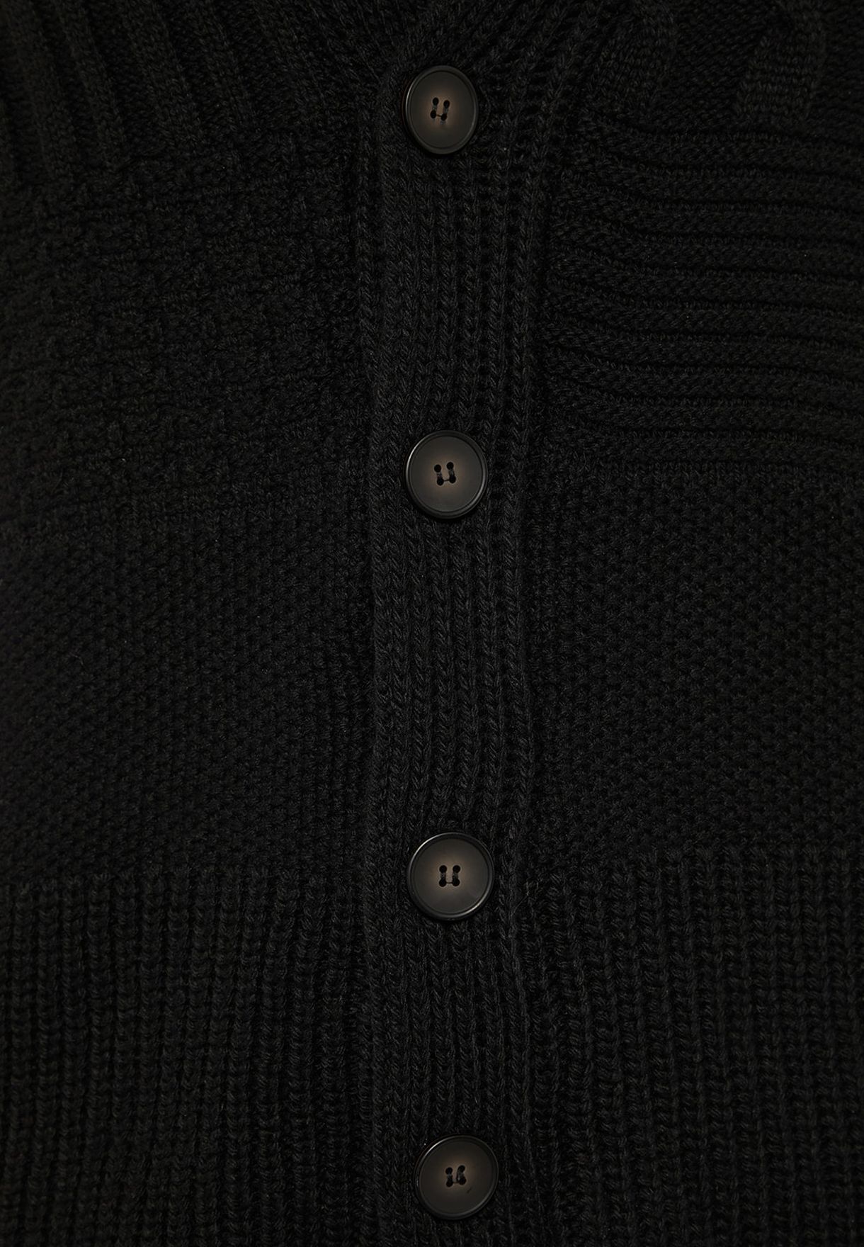 Shawl Neck Knitted Button Cardigan