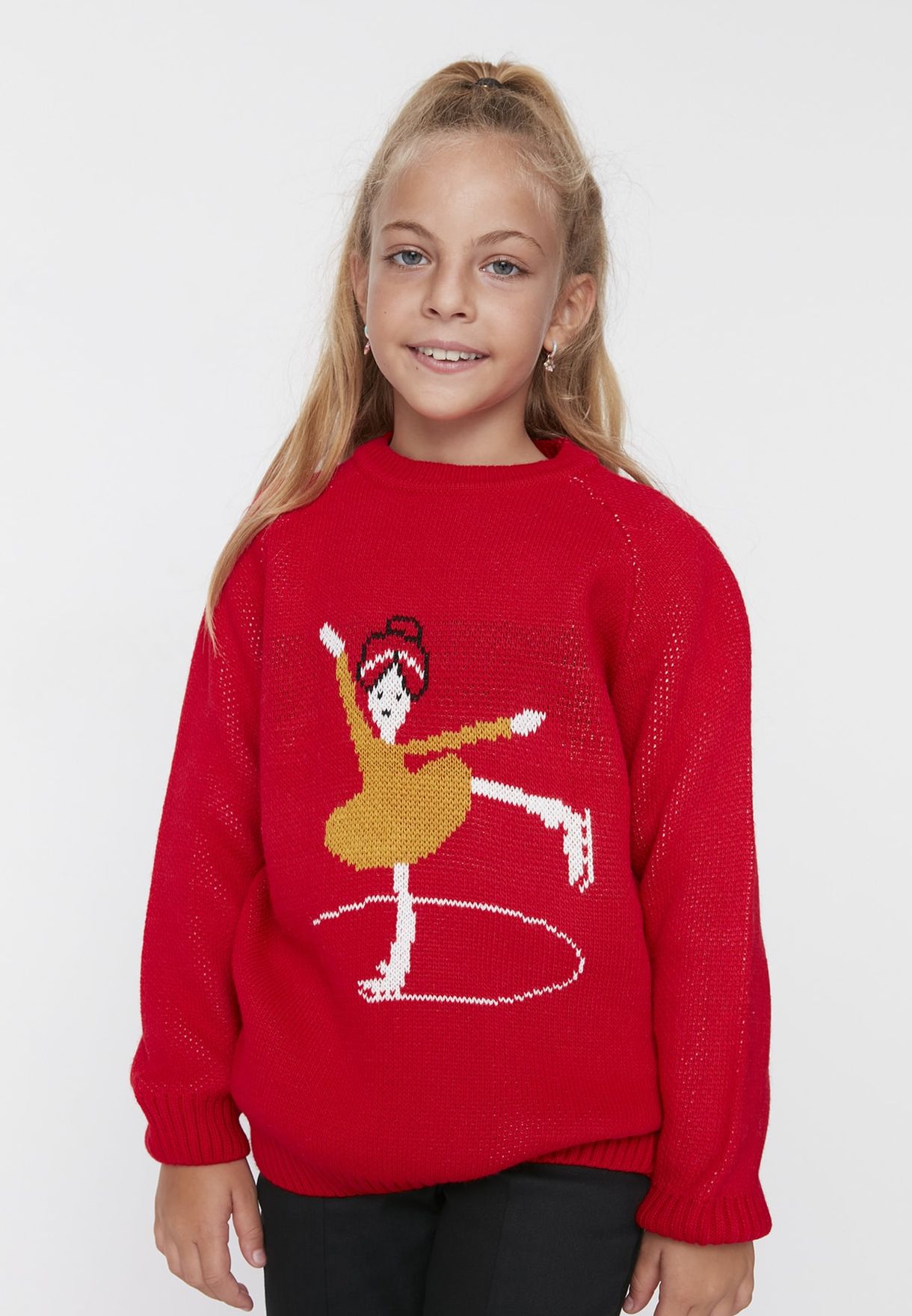 Kids Ballerina Print Sweater