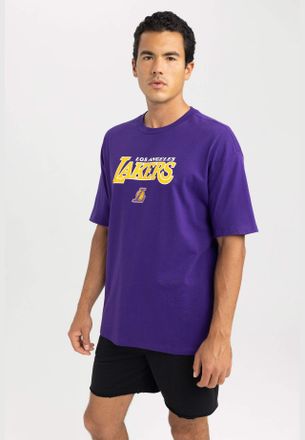 Purple MAN Oversize Fit Sleeveless NBA Los Angeles Lakers Printed