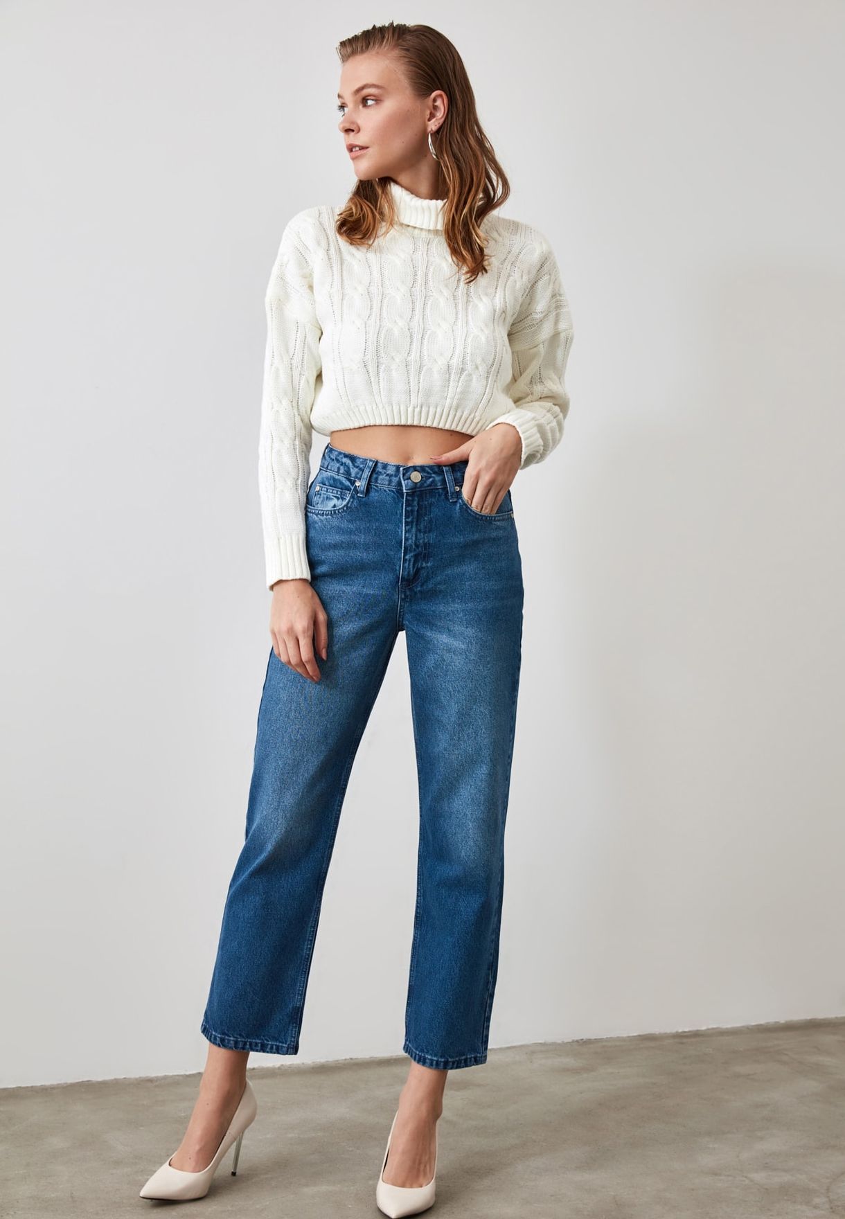 high waisted dad jeans