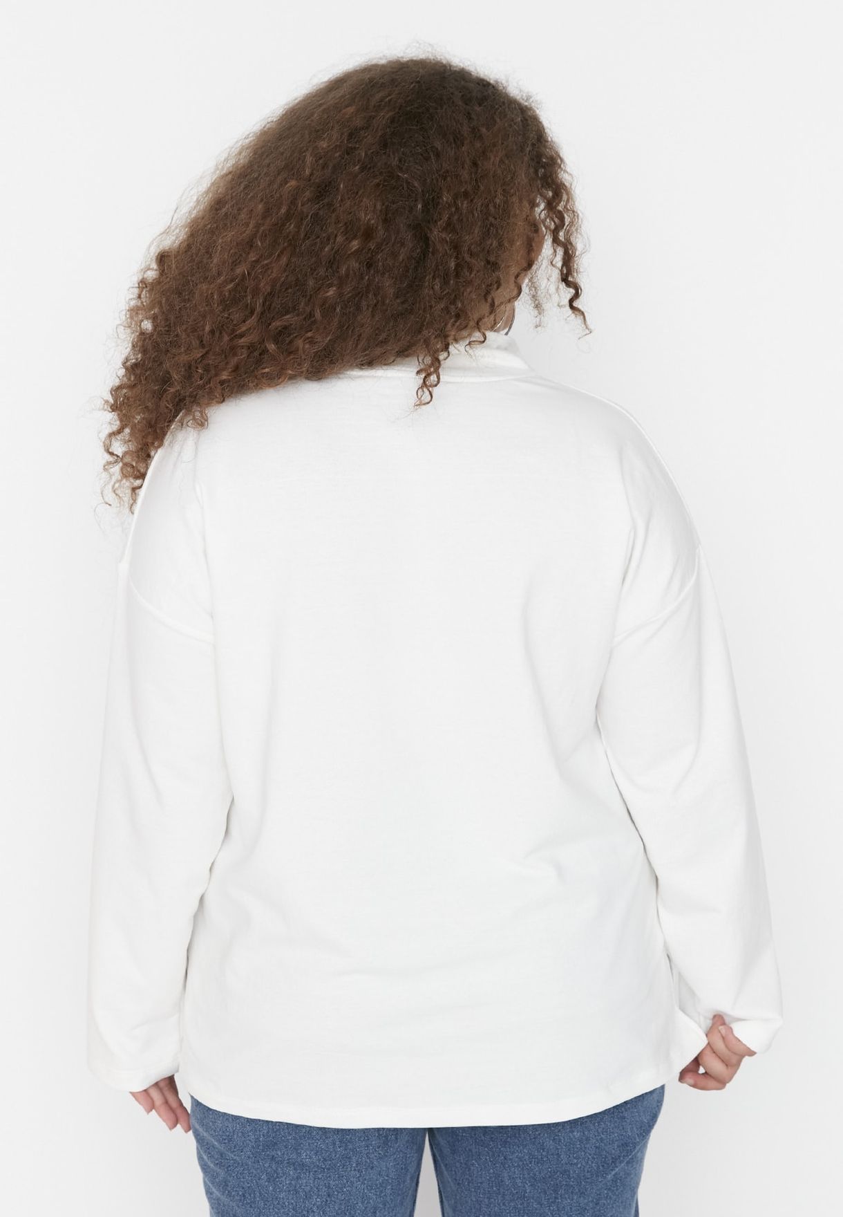 Zip Detail Knitted Sweatshirt