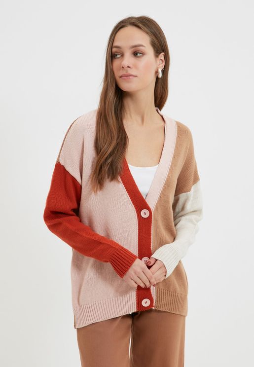 Colorblock Knitted Cardigan