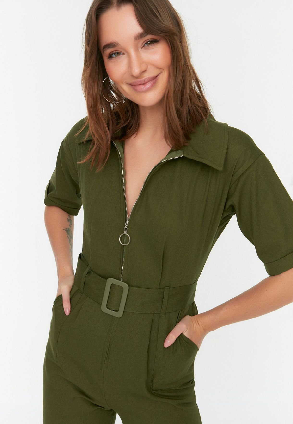 Zipped Pocket Detail Jumpsuit