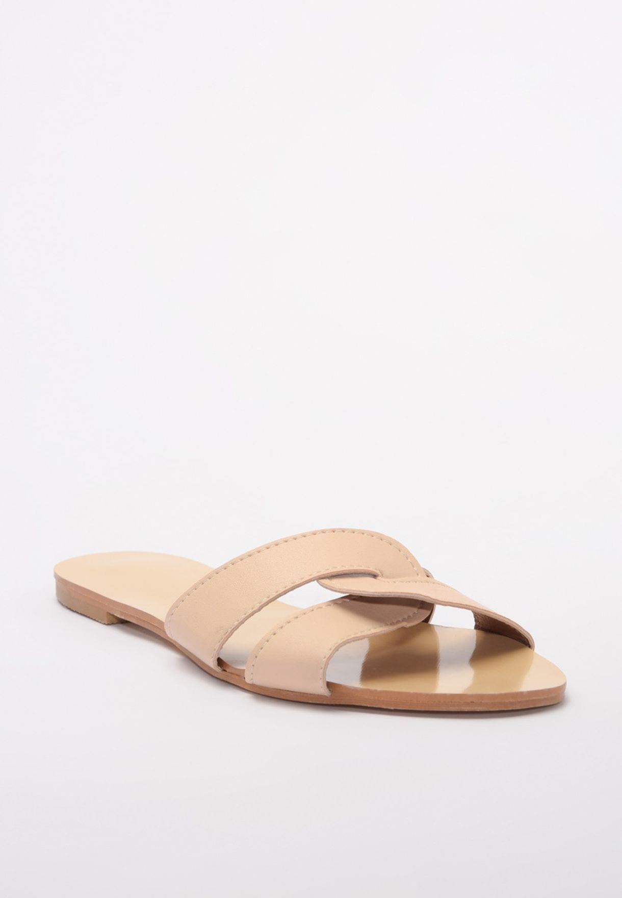 cross strap flat sandals