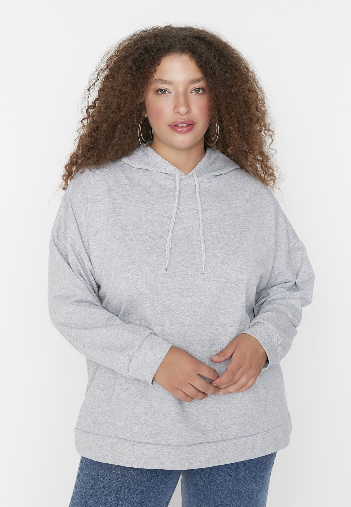 Drawstring Pocket Detail Sweatshirt