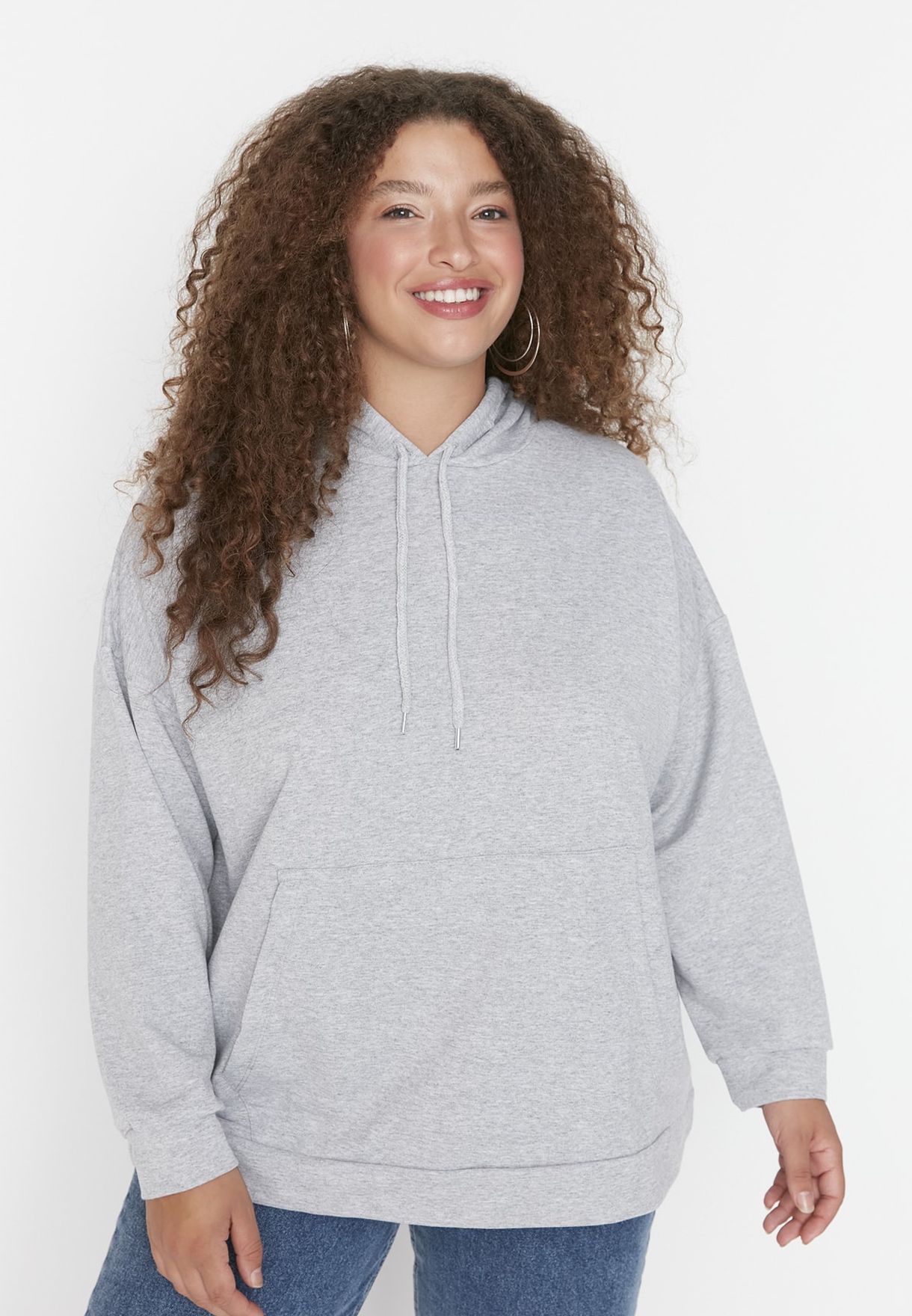 Drawstring Pocket Detail Sweatshirt