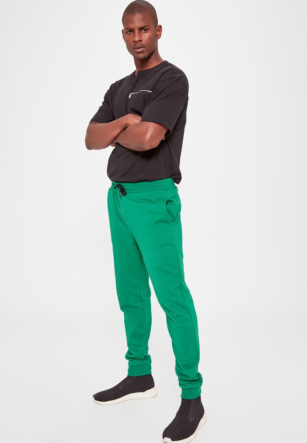 green polo sweatpants