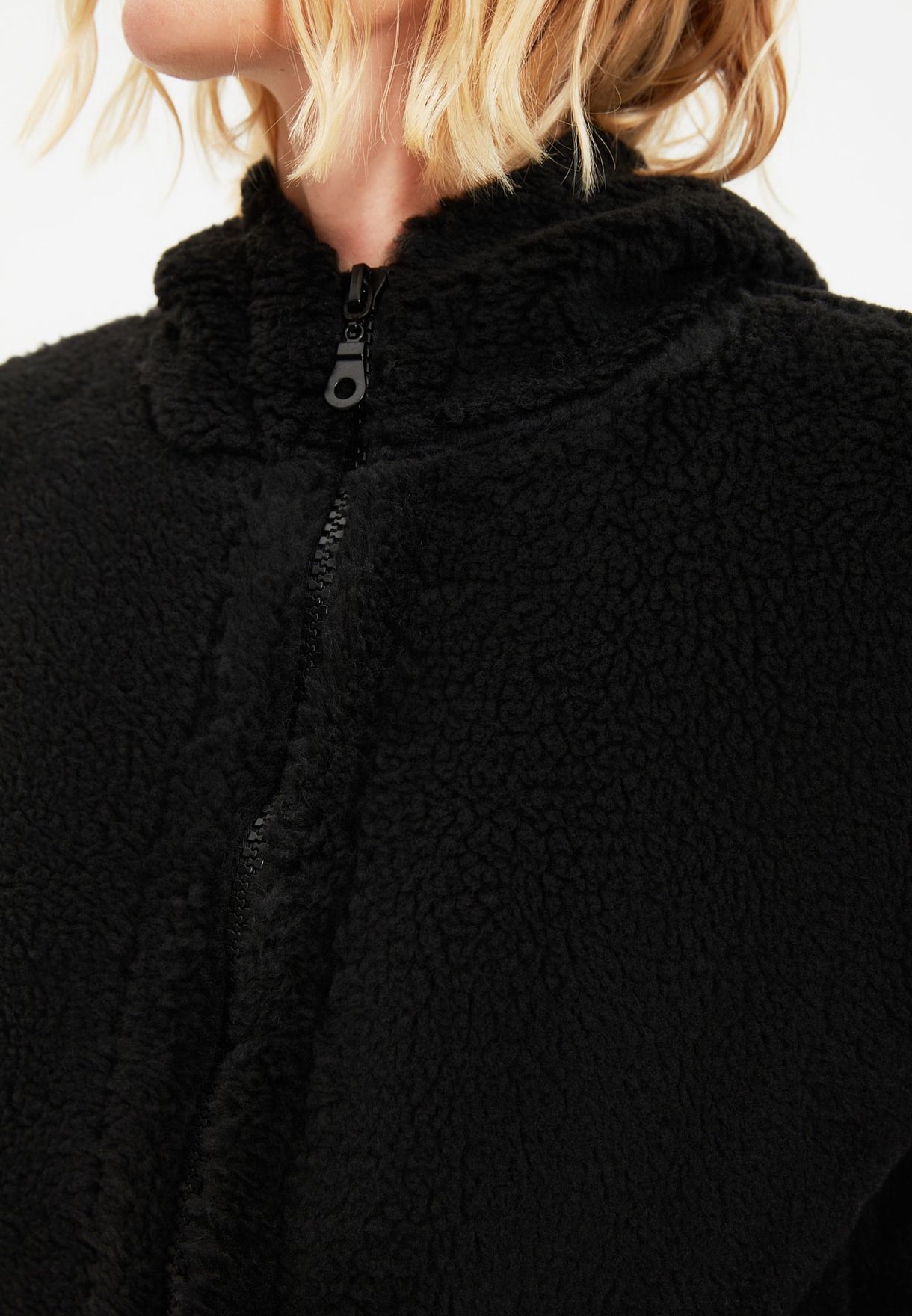 Zip Detail Oversized Coat