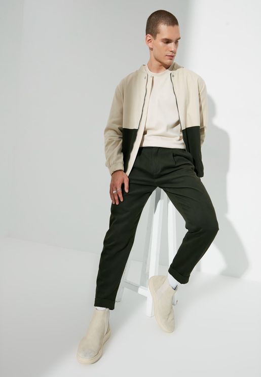 Pleated Straight Fit Trousers