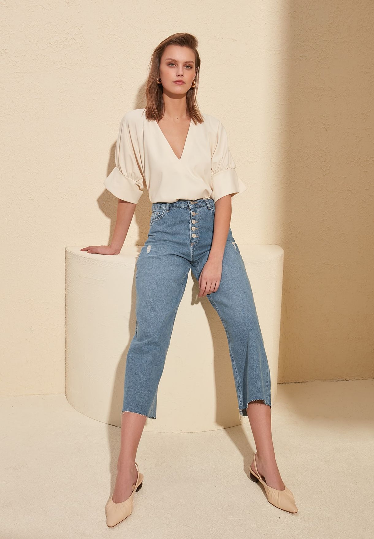 high waisted culotte jeans