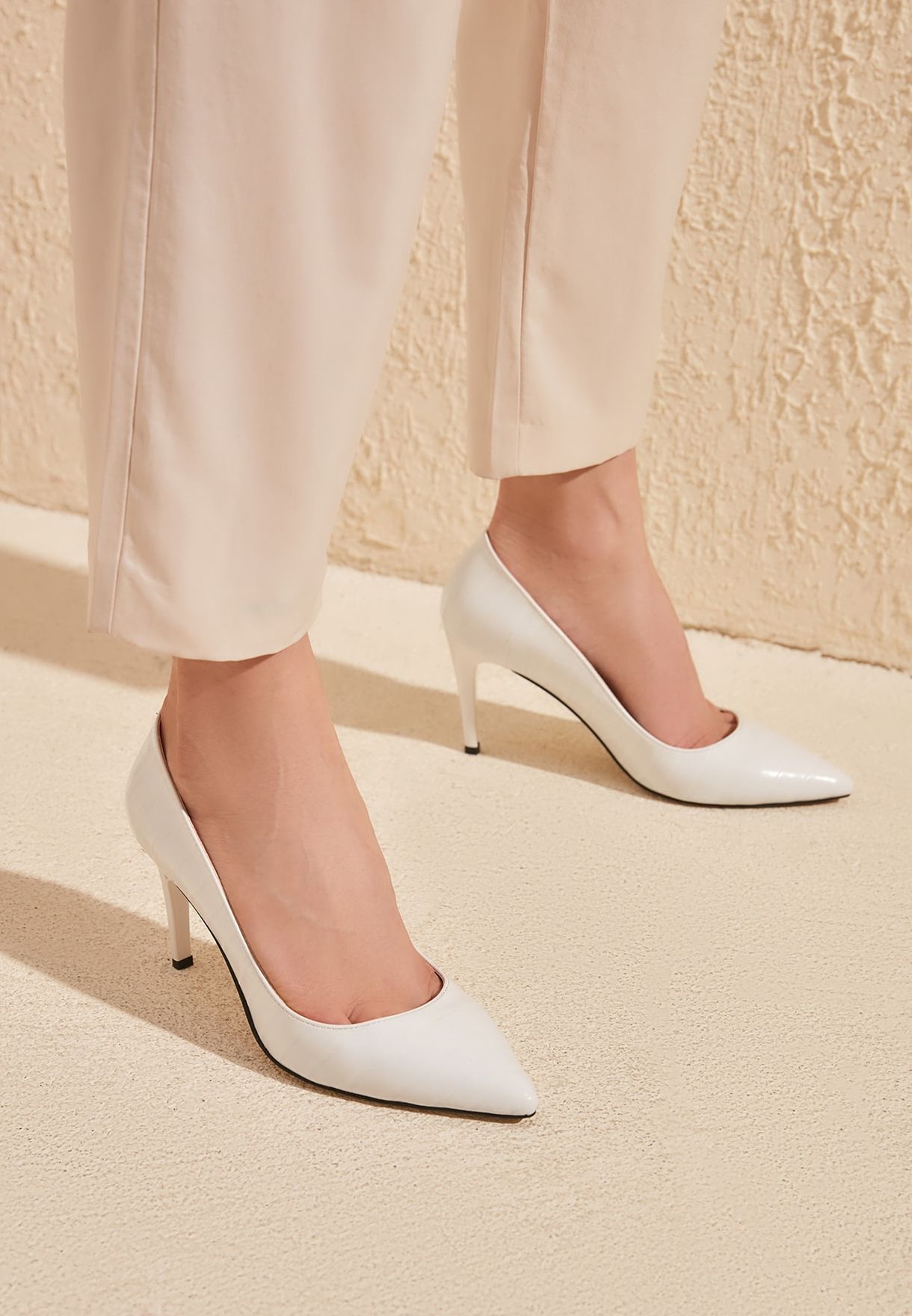 white classic heels