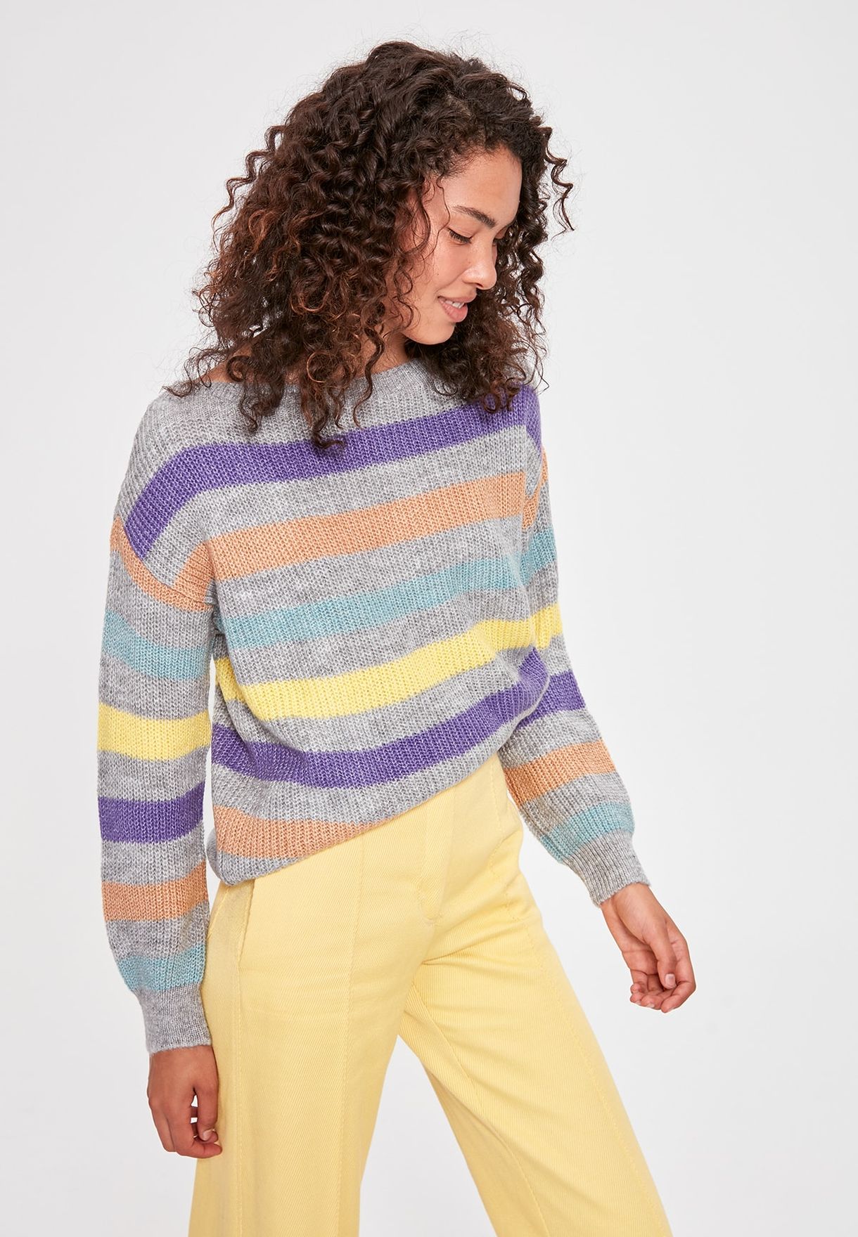 multicolor striped sweater