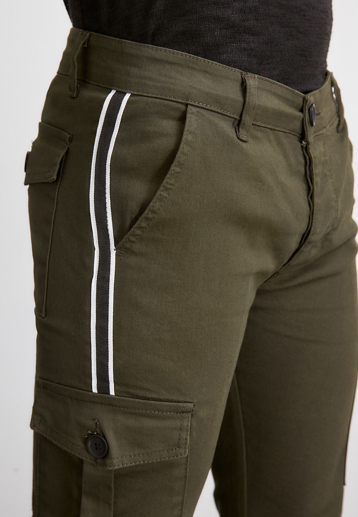 side stripe cargo pants