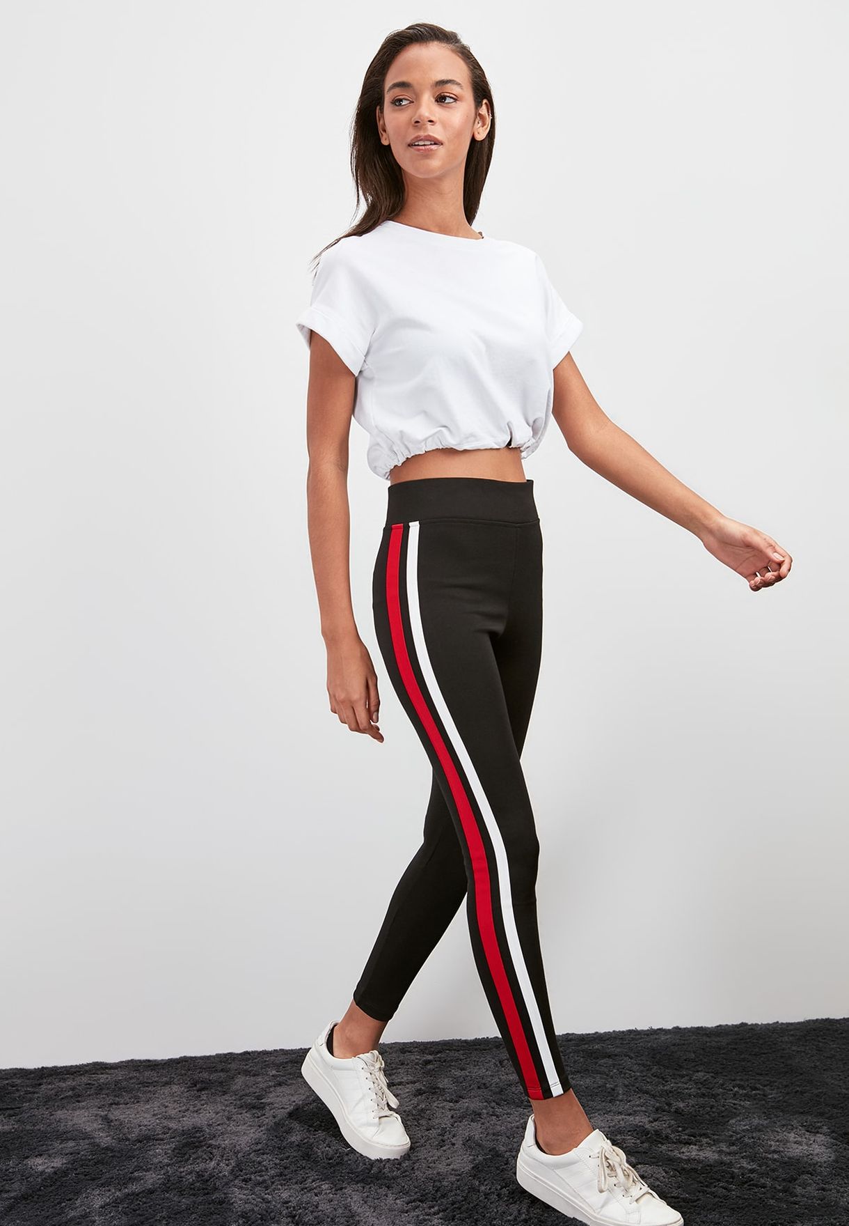 striped high waisted leggings