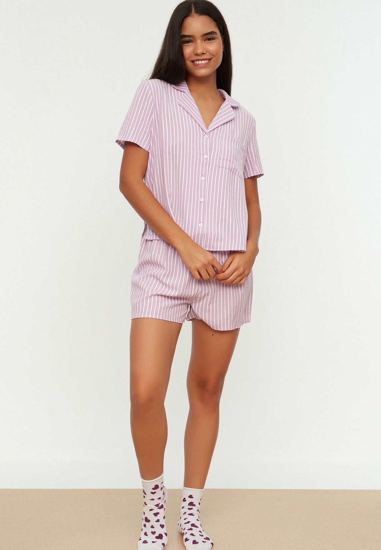 Striped Knitted Pajama Set