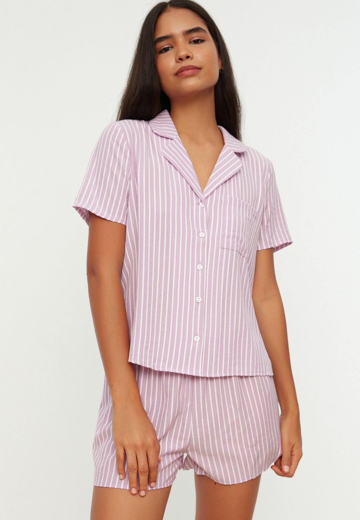 Striped Knitted Pajama Set