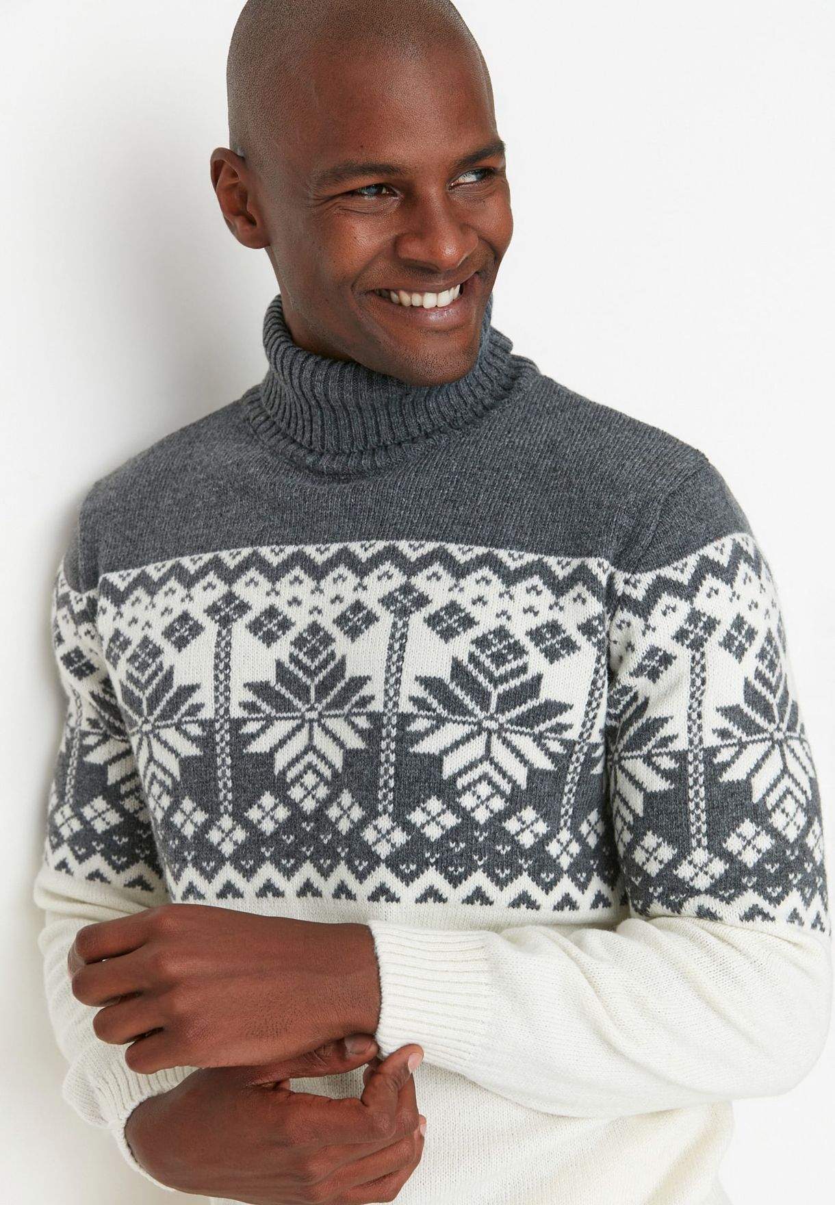 Jacquard Turtle Neck Sweater