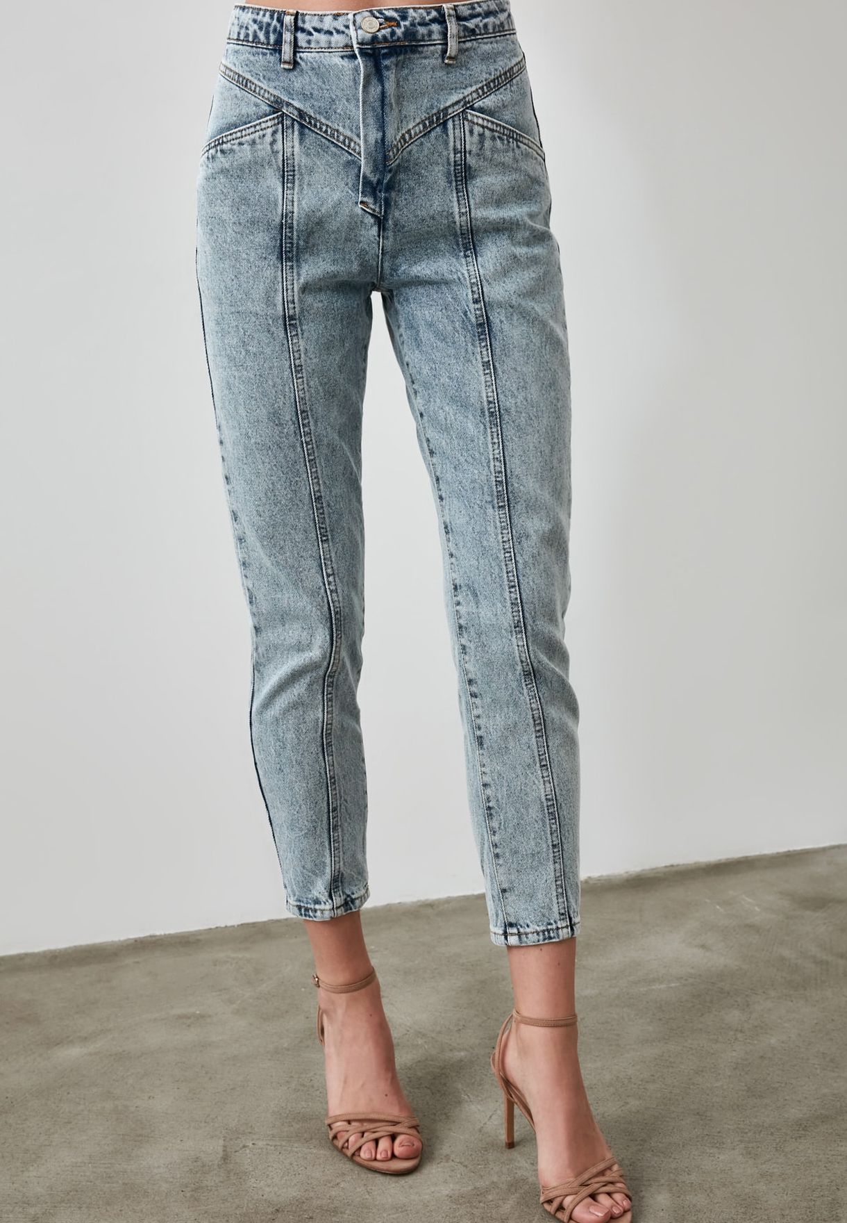 Buy Trendyol Blue High Waist Mom Jeans For Women In Dubai Abu Dhabi