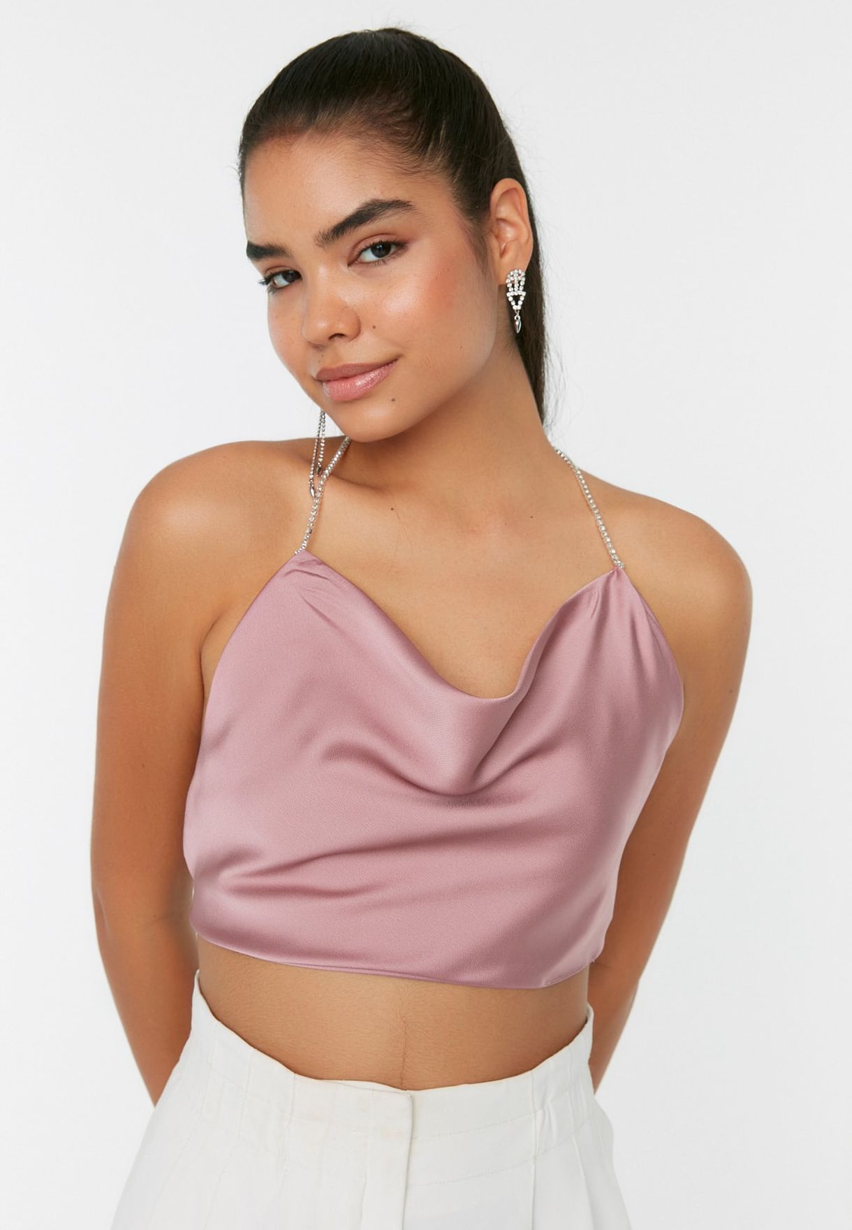 Buy Trendyol Pink Halter Neck Crop Top For Women In Dubai Abu Dhabi 2818