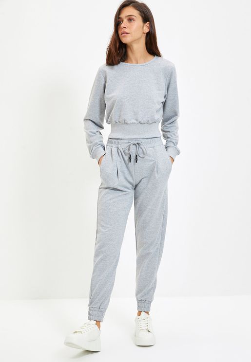 Crew Neck Knitted Top & Pants Set