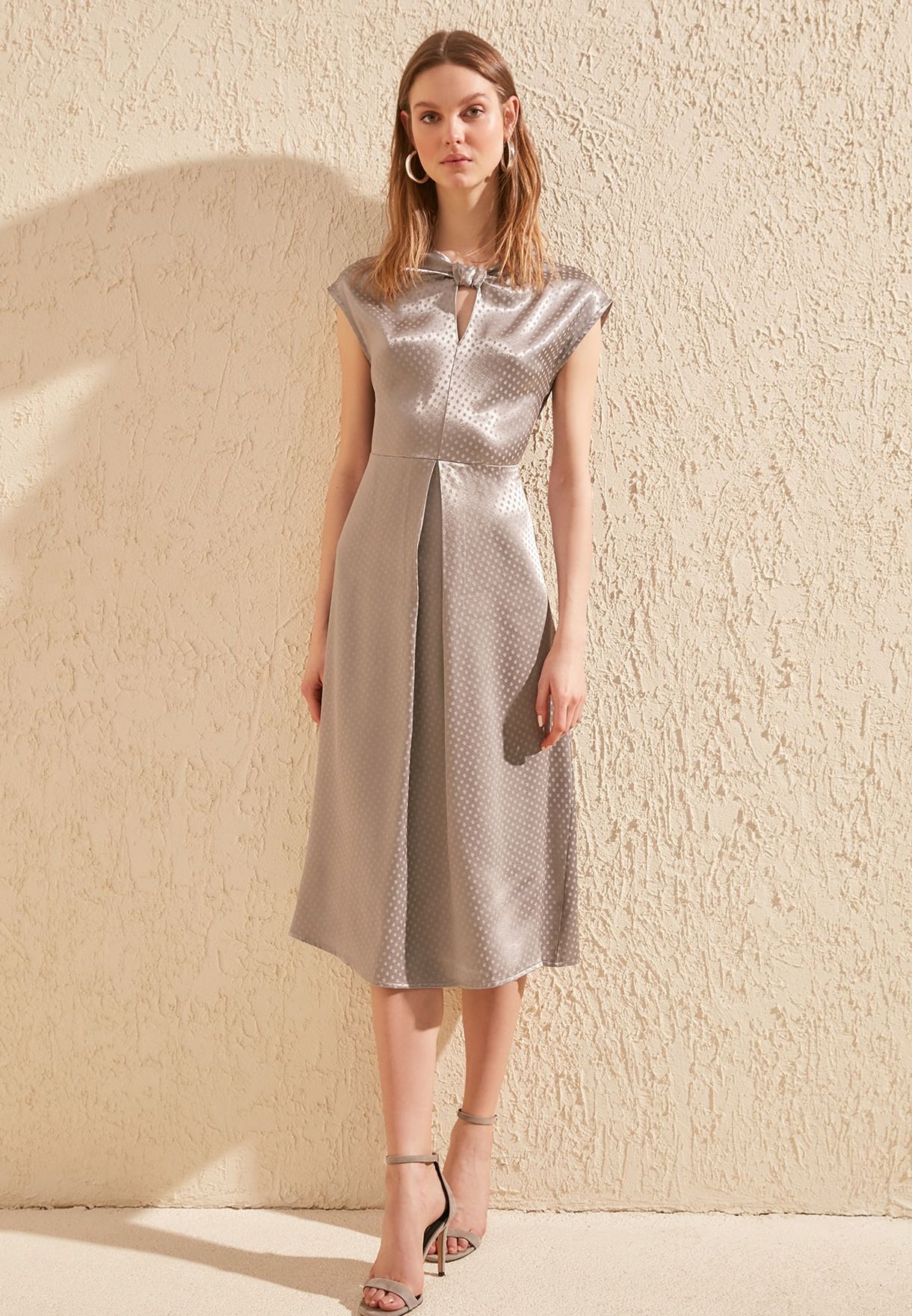 mango polka dot jacquard dress