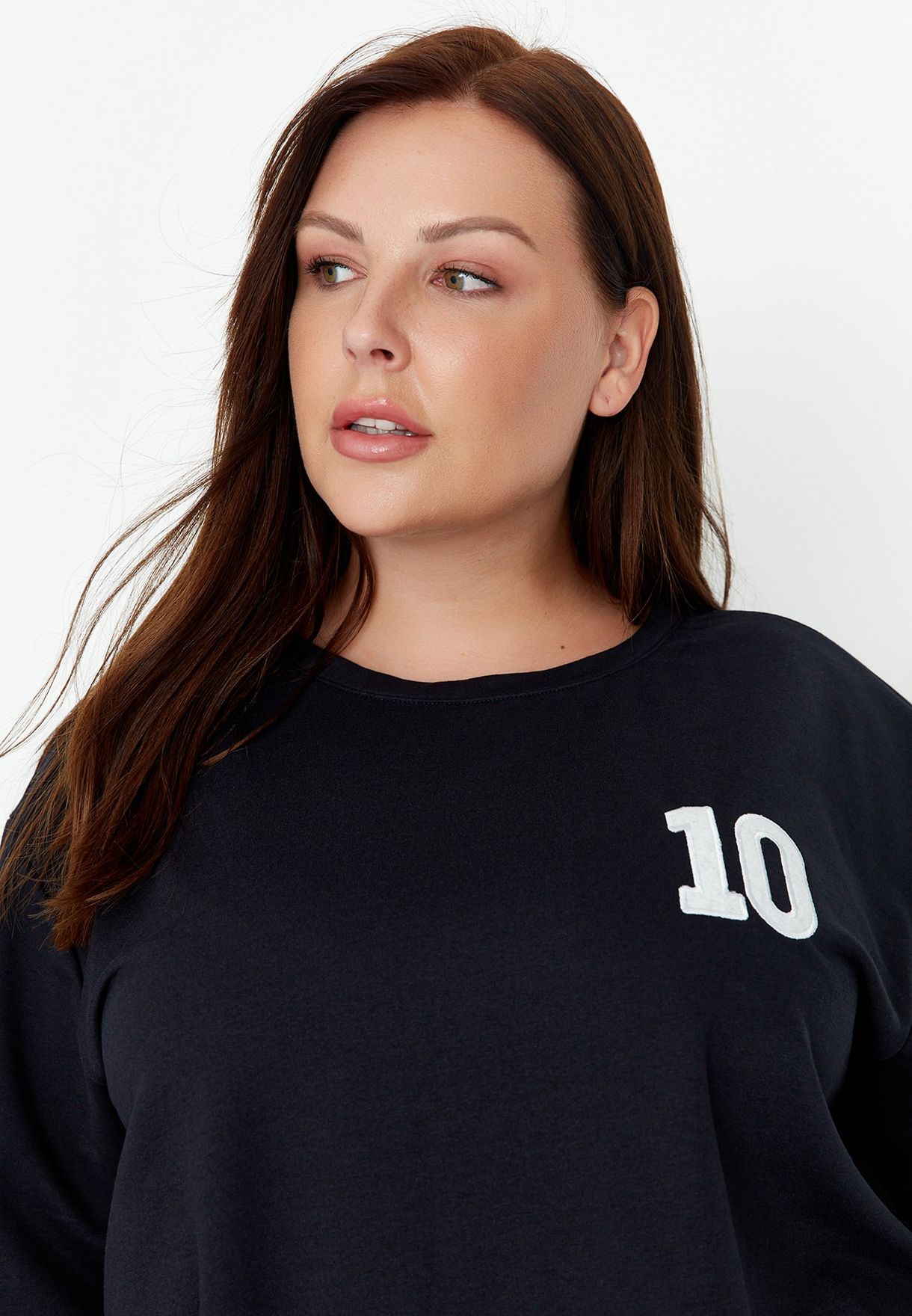 Pactch Detail Knitted Sweatshirt