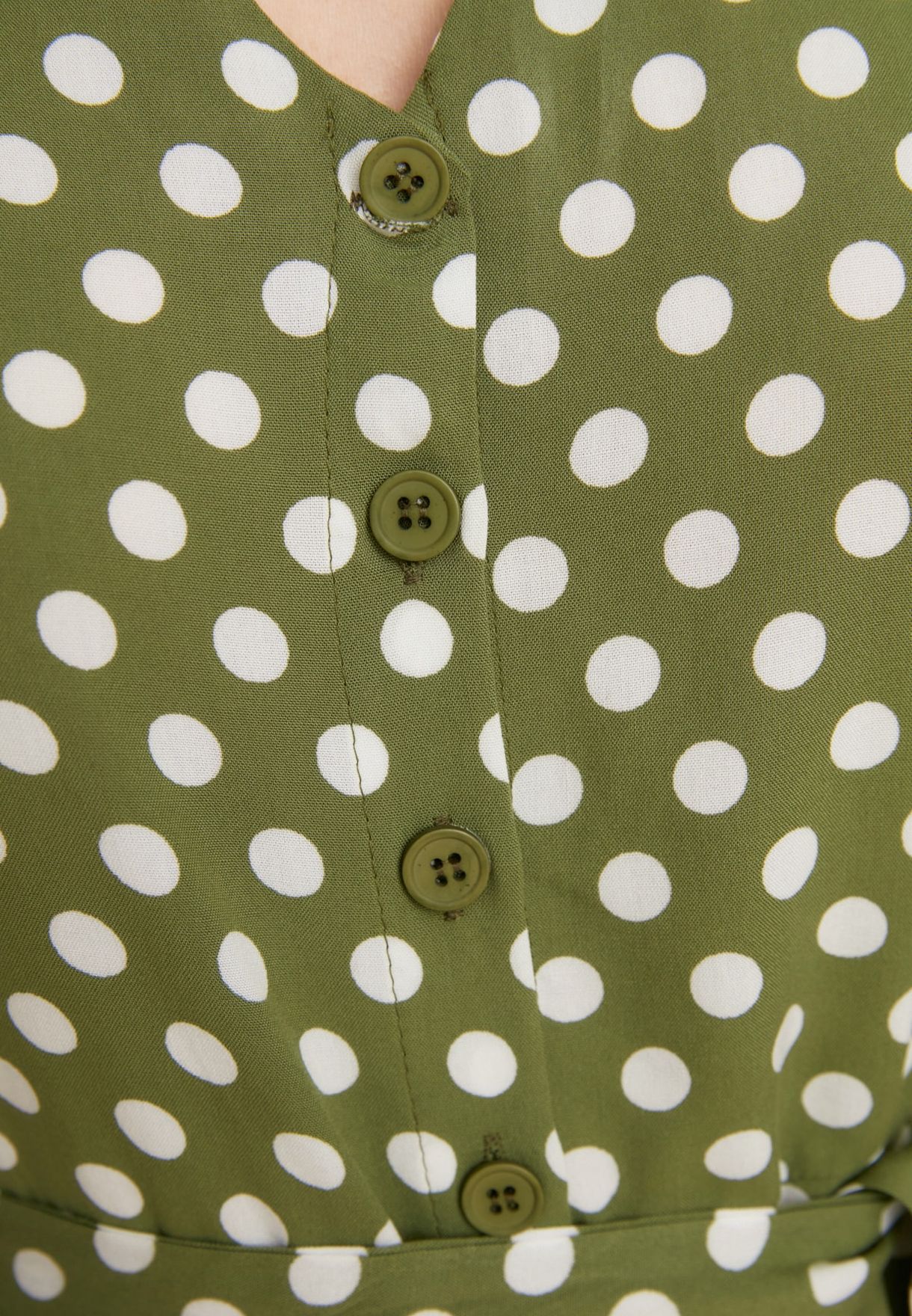 Polka Dot Tie Detail Jumpsuit