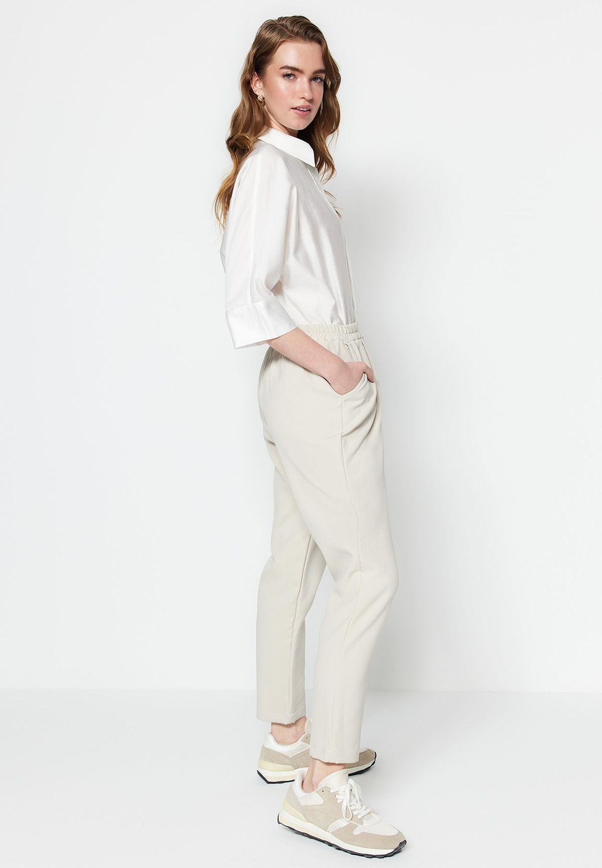 High Waist Pocket Detail Pants