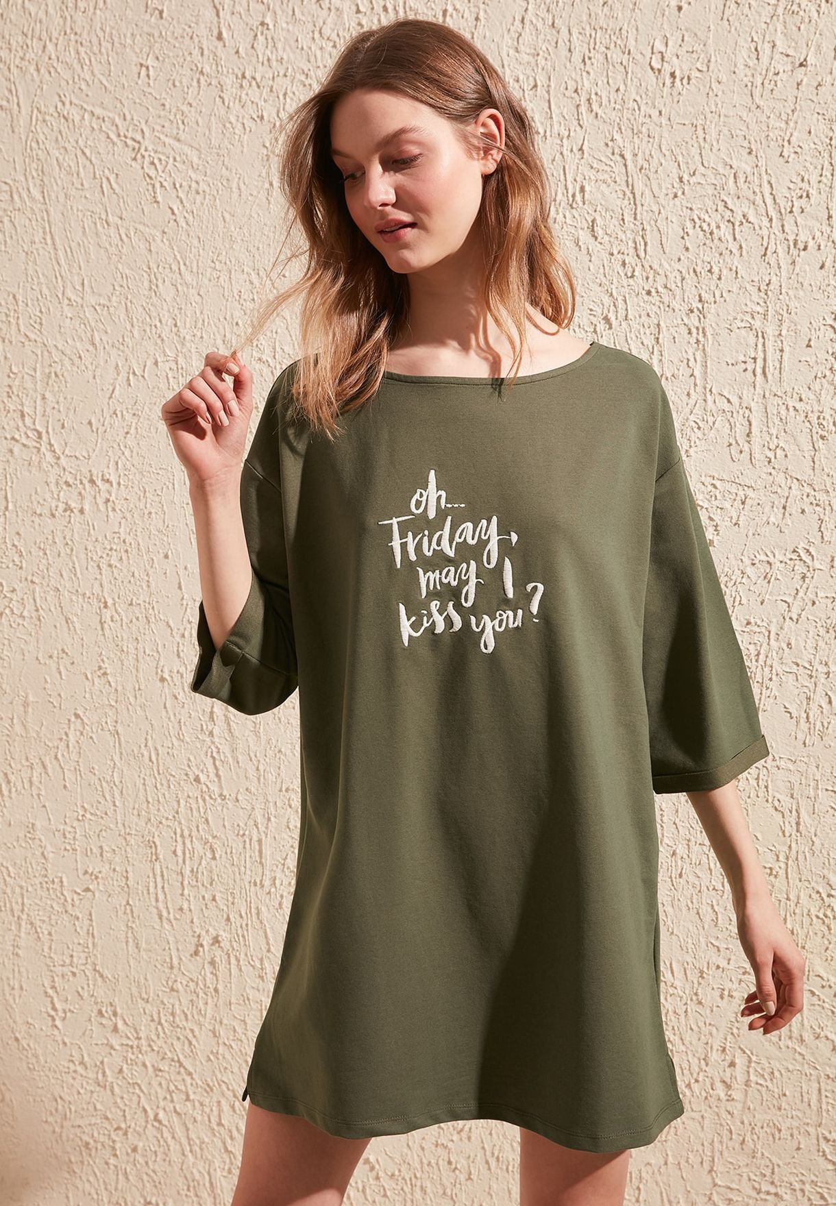 oversized slogan t shirt dress