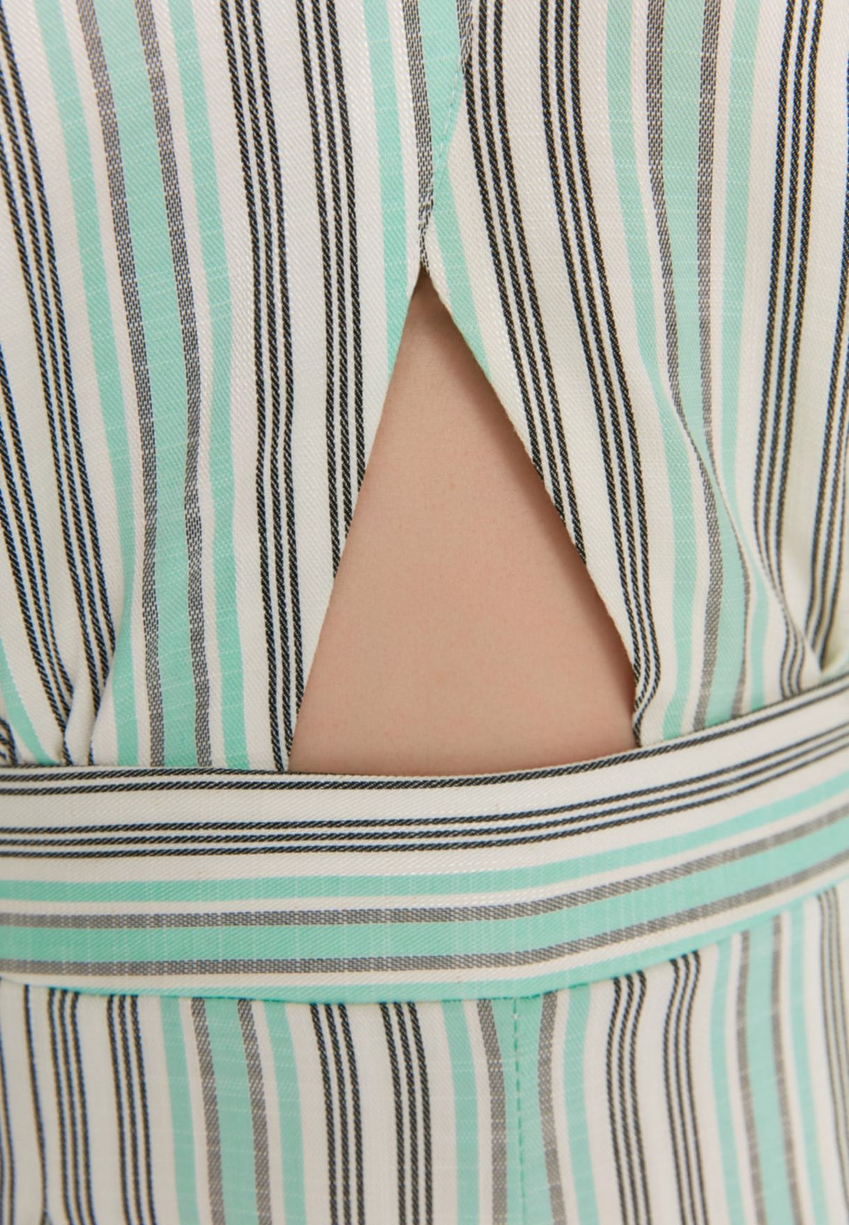 Striped Cut Out Detail Jumpsuit