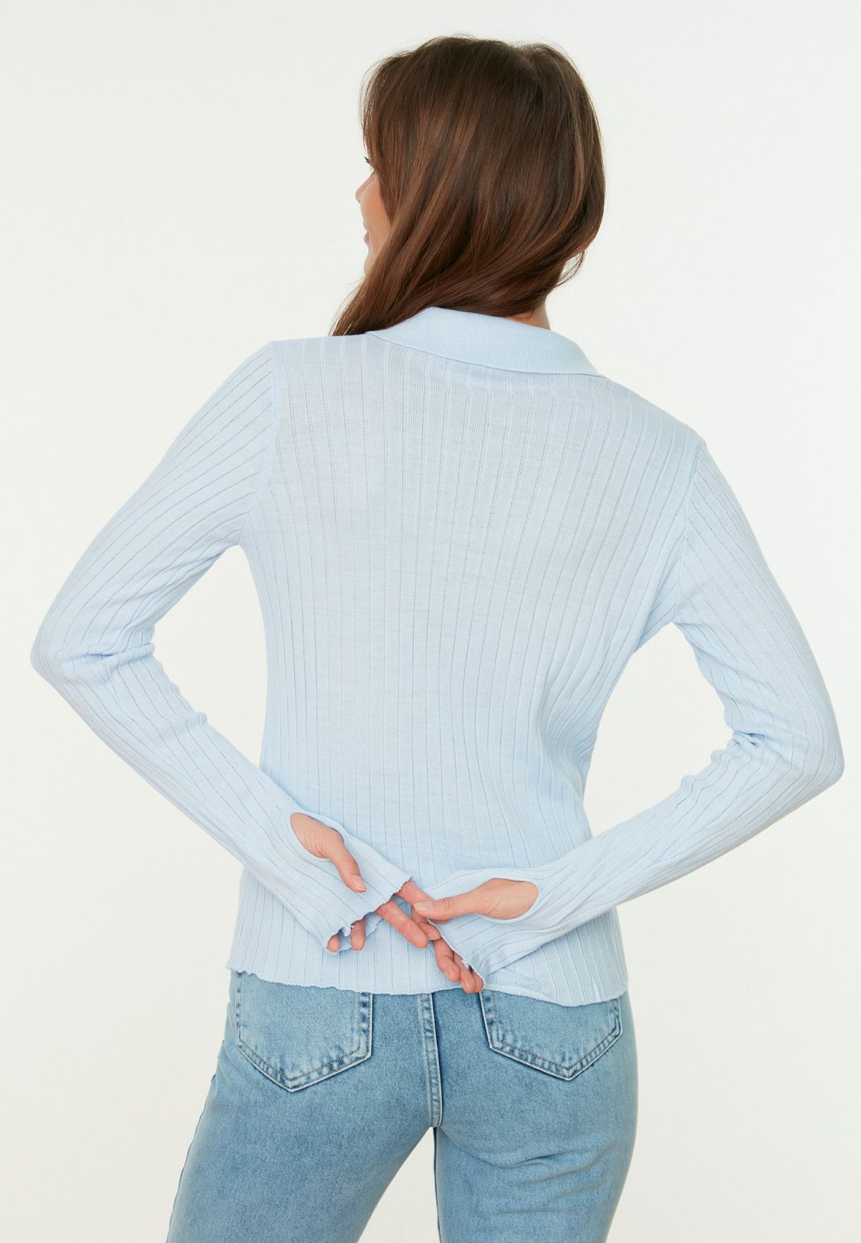 Polo Neck Knitted Sweater