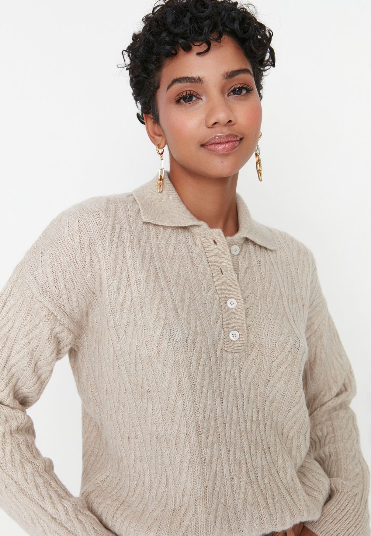 Polo Neck Knitwear Sweater
