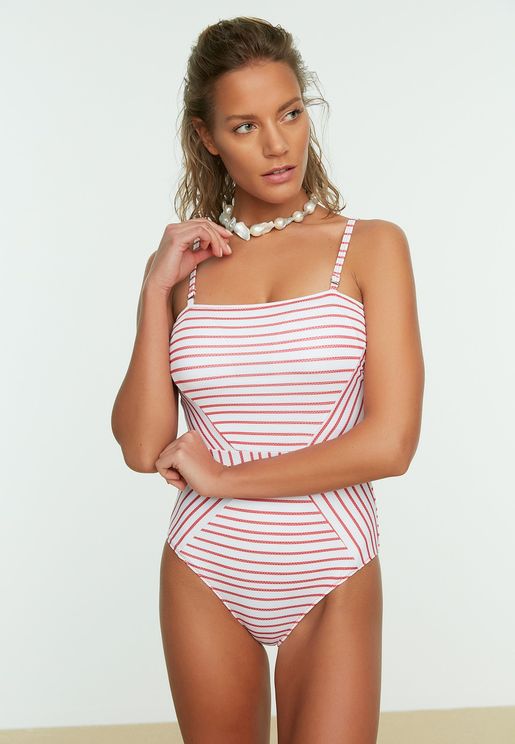 Striped Cami Swimsuit