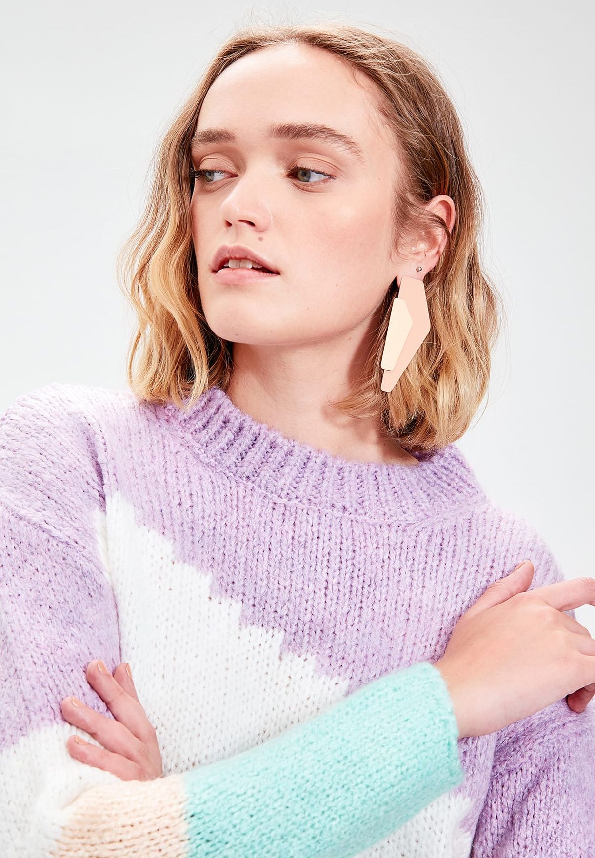 Buy Trendyol multicolor Colorblock Sweater for Women in MENA, Worldwide