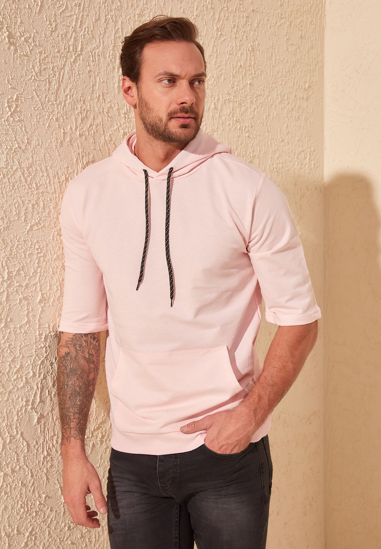 half sleeve sweatshirt mens